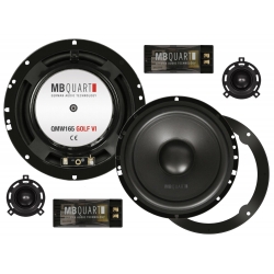 MB Quart QM165 GOLF VI - głośniki odseparowane, średnica midbasu 165 mm, moc RMS 100 Wat zestaw do VW GOLF VI